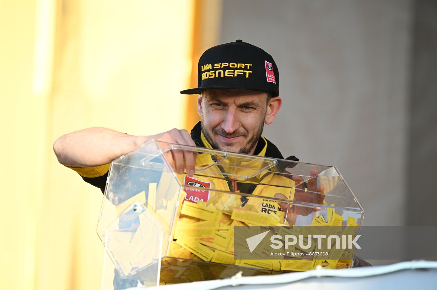 RUSSIA EXPO. Lada Granta Dream Car Lottery from Rosneft Co. and Lada Sport Rosneft Racing Team