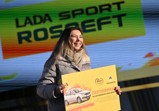 RUSSIA EXPO. Lada Granta Dream Car Lottery from Rosneft Co. and Lada Sport Rosneft Racing Team