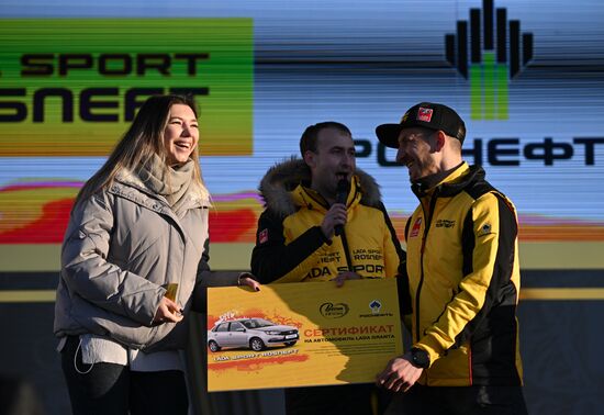 RUSSIA EXPO. Lada Granta Dream Car Lottery from Rosneft Co. and Lada Sport Rosneft Racing Team