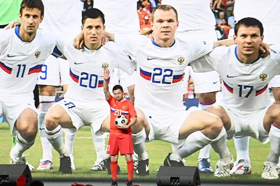 The International RUSSIA EXPO Forum and Exhibition. Presentation of the Russian national football team's new uniform. Igor Semshov, coach and former member of the Russian national football team. Location: Russia, Moscow. Author: Alexey Maishev/Sputnik. RUSSIA EXPO. Presentation of the Russian national football team's new uniform
