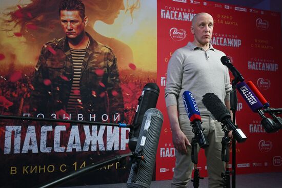 Russia International Exhibition and Forum. Premiere of film Call-Sign Passenger. Russia International Exhibition and Forum. A press point for the crew and cast of the film Call-Sign Passenger at Pavilion No. 75 (Hall A, Press Point Junction No. 1). Actor Sergei Gorobchenko. Location: Russia, Moscow. Author: Kirill Kallinikov/Sputnik. RUSSIA EXPO. Premiere of film Call-Sign Passenger