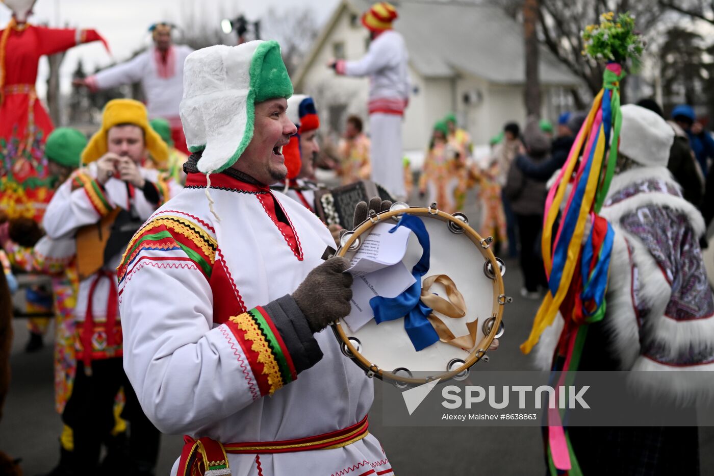 Russia EXPO. Street procession marking beginning of Maslenitsa (Pre-Lent Week)