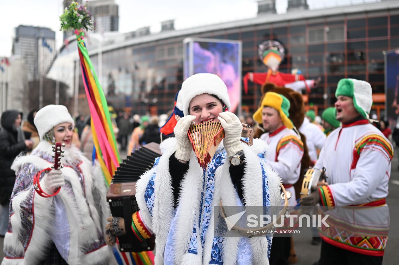 Russia EXPO. Street procession marking beginning of Maslenitsa (Pre-Lent Week)