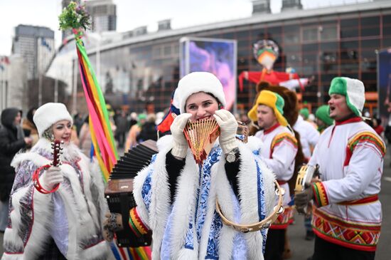 Russia EXPO. Street procession marking beginning of Maslenitsa (Pre-Lent Week)