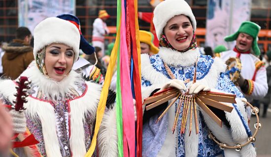 Russia EXPO. Street procession marking beginning of Maslenitsa (Pre-Lent Week)