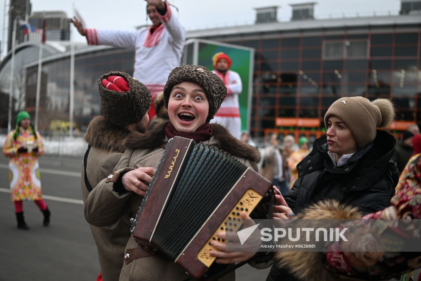 Russia EXPO. Street procession marking beginning of Maslenitsa (Pre-Lent Week)