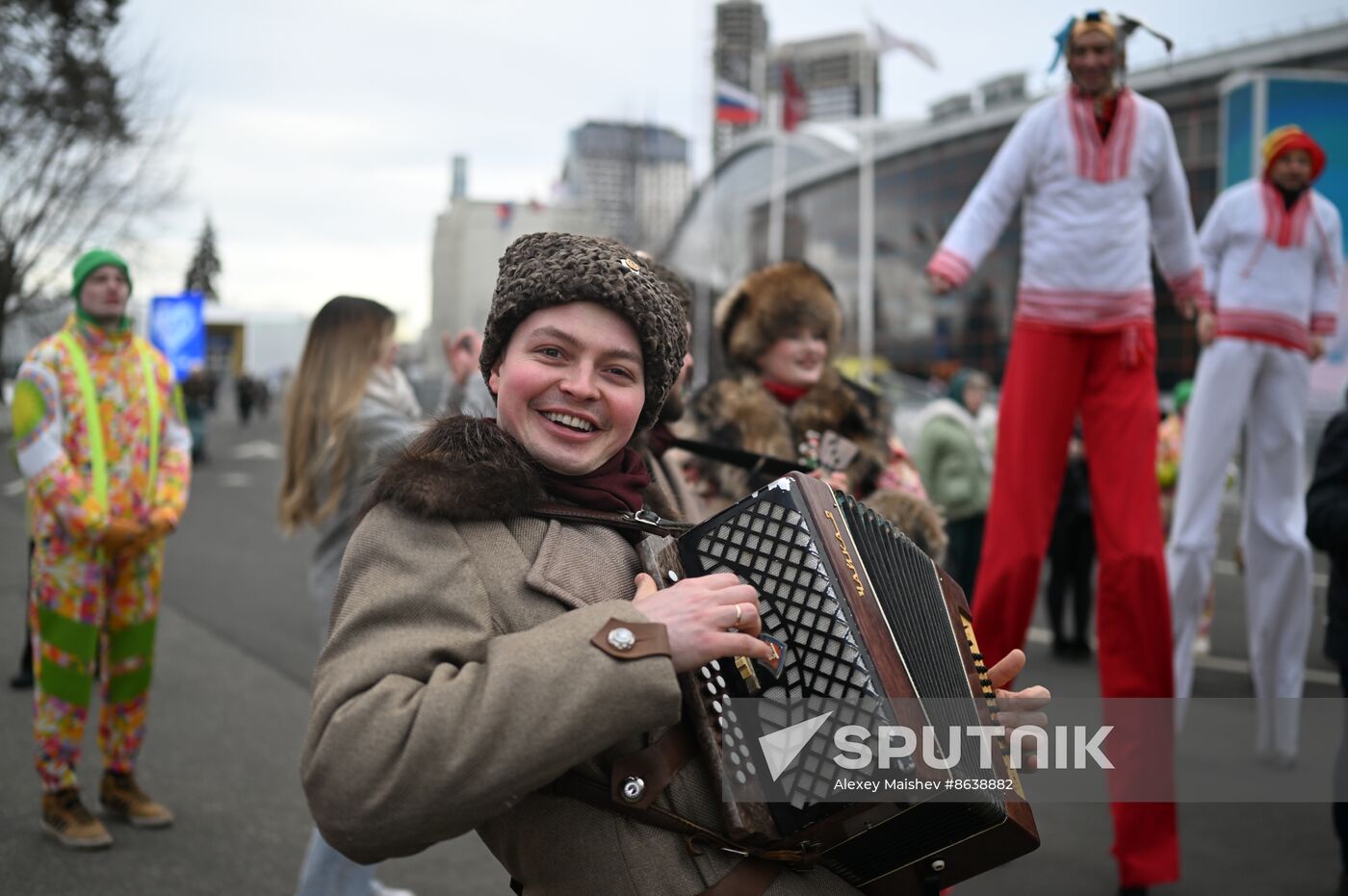 Russia EXPO. Street procession marking beginning of Maslenitsa (Pre-Lent Week)