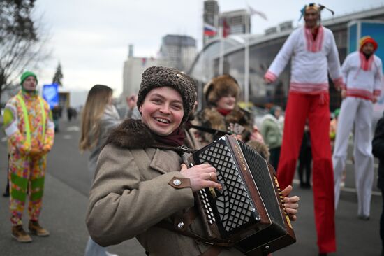 Russia EXPO. Street procession marking beginning of Maslenitsa (Pre-Lent Week)