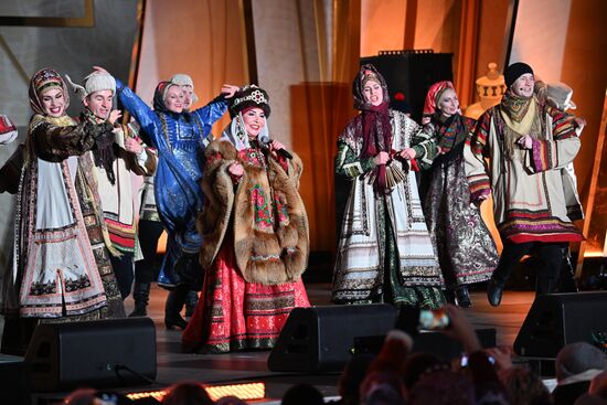 Russia International Exhibition and Forum. A concert on the Main Street Stage. Singer Nadezhda Babkina. Location: Russia, Moscow. Author: Alexey Maishev/Sputnik. RUSSIA EXPO. Maslenitsa Week