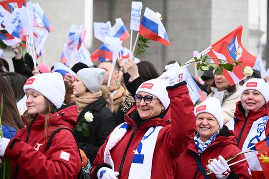 The International RUSSIA EXPO Forum and Exhibition. Festive march, Crimea - Sevastopol - Russia FOREVER. Location: Russia, Moscow. Author: Vladimir Astapkovich/Sputnik. RUSSIA EXPO. Festive march, Crimea - Sevastopol - Russia FOREVER
