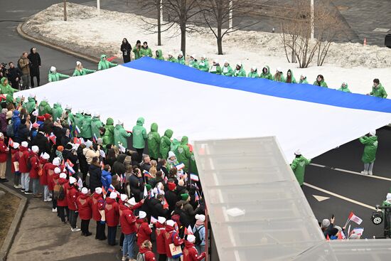 Russia International Exhibition and Forum. Festive procession Crimea - Sevastopol - Russia FOREVER. Location: Russia, Moscow. Author: Alexey Maishev/Sputnik. RUSSIA EXPO. Festive march, Crimea - Sevastopol - Russia FOREVER