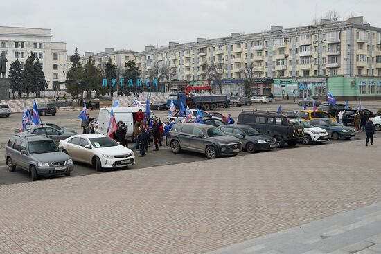 Russia LPR Putin Support Rally