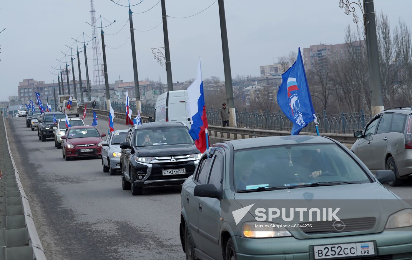 Russia LPR Putin Support Rally