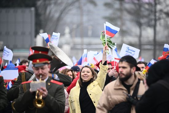 The International RUSSIA EXPO Forum and Exhibition. Festive march, Crimea - Sevastopol - Russia FOREVER. Natalya Virtuozova, Director General of the Russia Expo. Location: Russia, Moscow. Author: Vladimir Astapkovich/Sputnik. RUSSIA EXPO. Festive march, Crimea - Sevastopol - Russia FOREVER