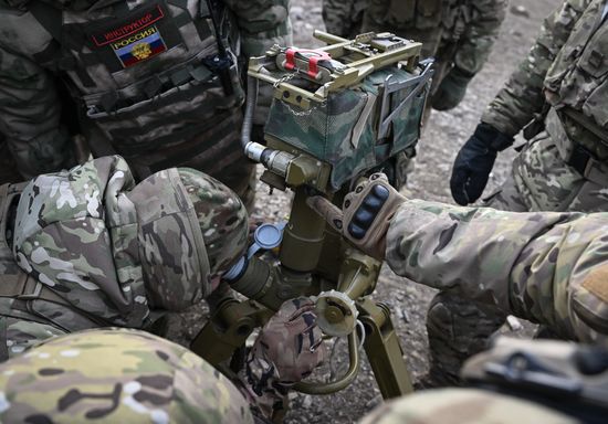 Russia Ukraine Military Operation Artillery Unit Training