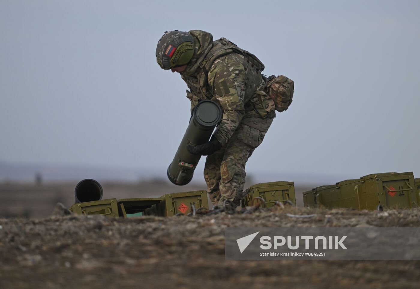 Russia Ukraine Military Operation Artillery Unit Training