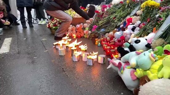 A memorial for the victims of the Crocus City Hall terrorist attack