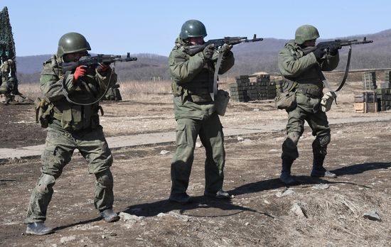 Russia Navy Marines Drills