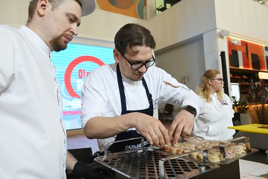The International RUSSIA EXPO Forum and Exhibition. Pollock Festival, Oh, Mega-Taste! Pavilion K, Russian Cuisine House. Location: Russia, Moscow. Author: Kirill Kallinikov/Sputnik. RUSSIA EXPO. Pollock Festival, Oh, Mega-Taste!