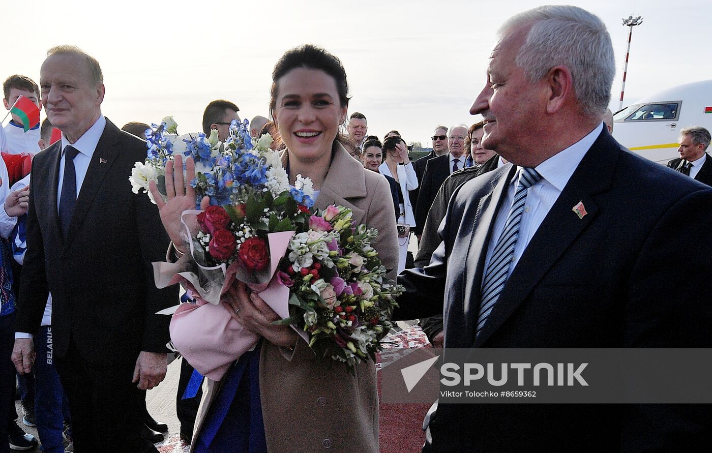 Belarus Cosmonaut Arrival