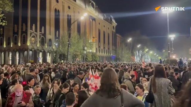 Georgians protest in Tbilisi against the bill on foreign agents