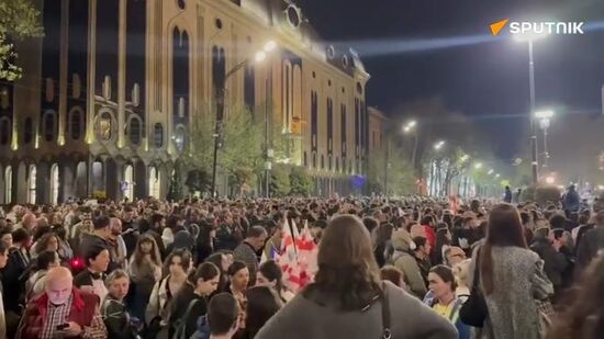 Georgians protest in Tbilisi against the bill on foreign agents