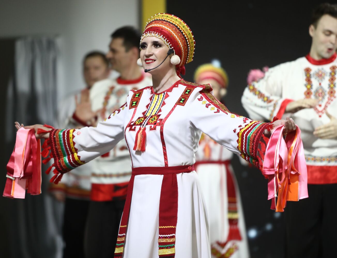 RUSSIA EXPO. Performances by Merema ethnic folk band and Umarina state traditional song and dance ensemble