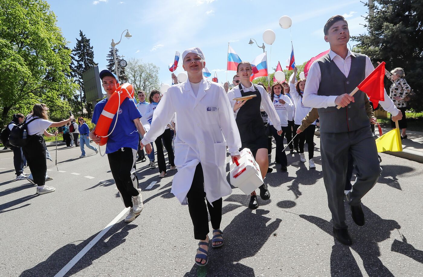 RUSSIA EXPO. Labor is Cool procession and flashmob