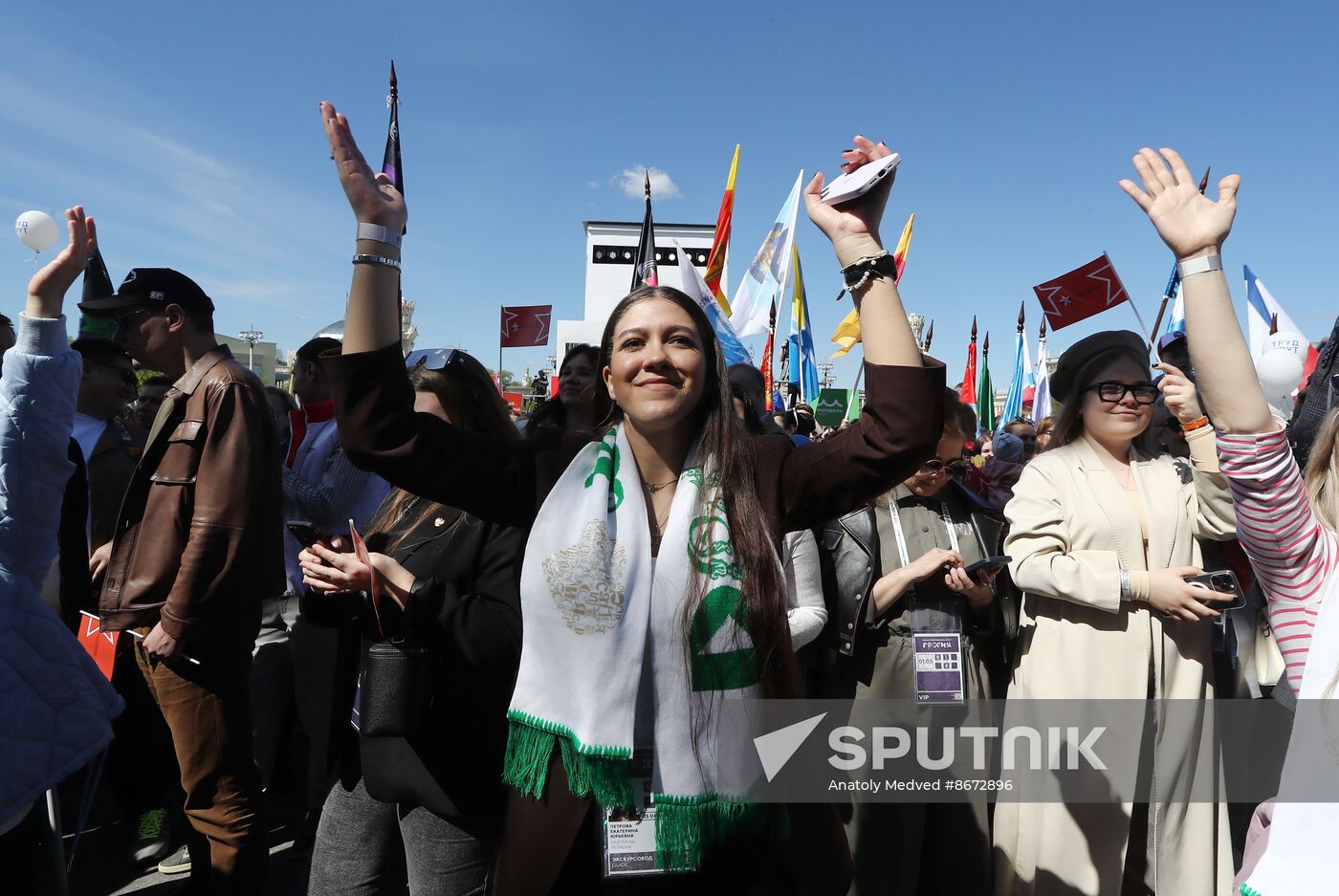 RUSSIA EXPO. Labor is Cool procession and flashmob