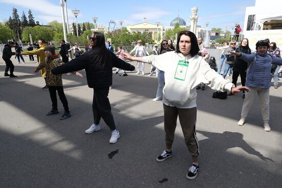 RUSSIA EXPO. Boxer Fyodor Chudinov, Russian Master of Sports, conducts training session