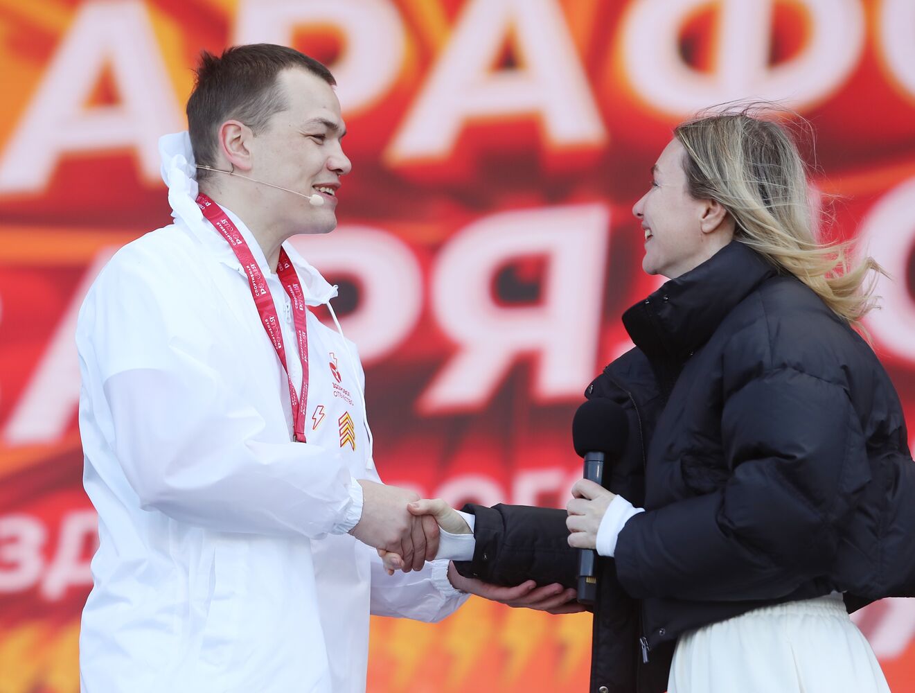 RUSSIA EXPO. Boxer Fyodor Chudinov, Russian Master of Sports, conducts training session