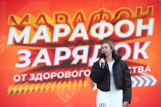 RUSSIA EXPO. Boxer Fyodor Chudinov, Russian Master of Sports, conducts training session