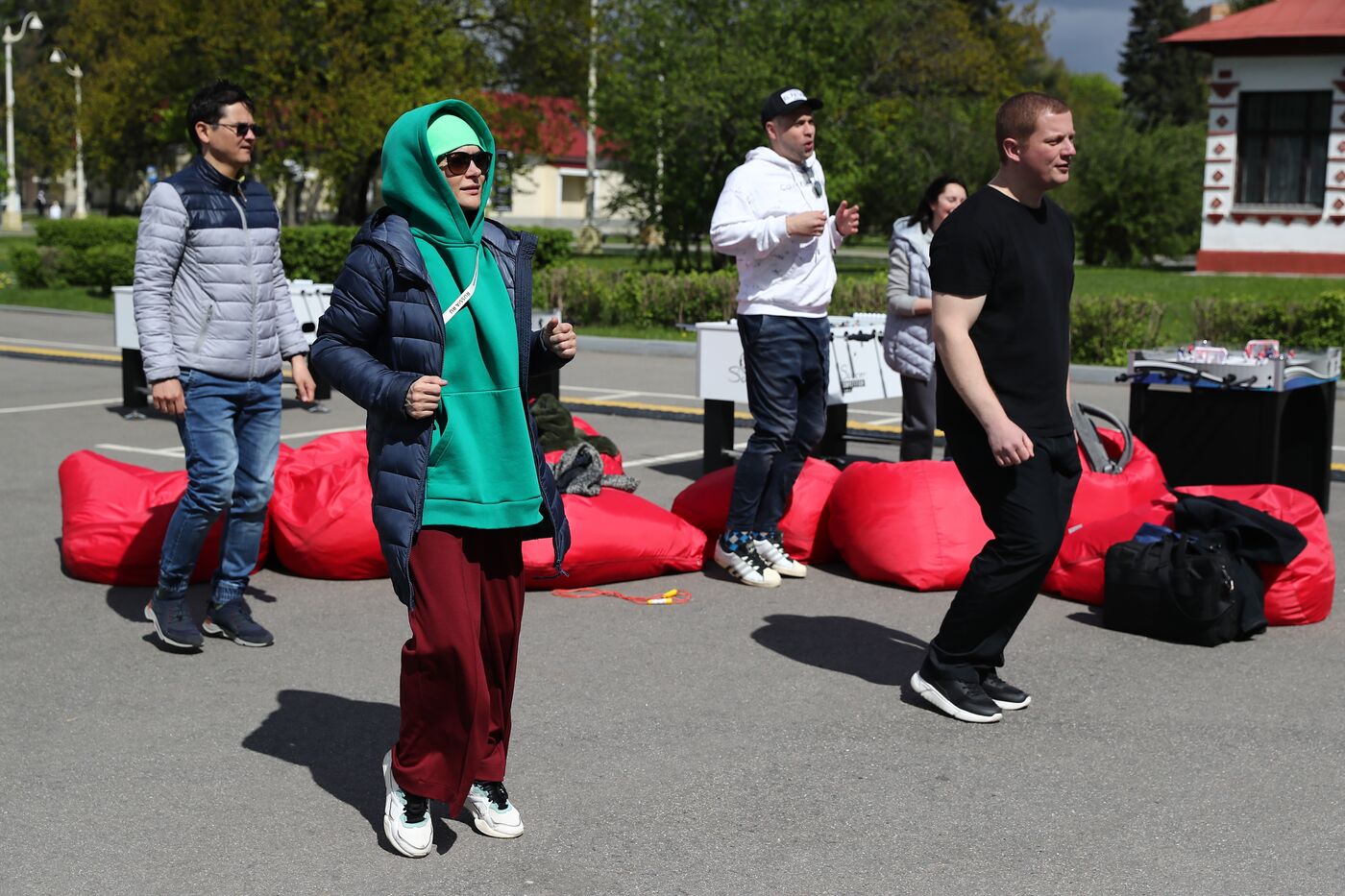 RUSSIA EXPO. Exercise with Yury Danilchenko, winner of the Russian Rope Skipping Cup, at the Sport Russia area