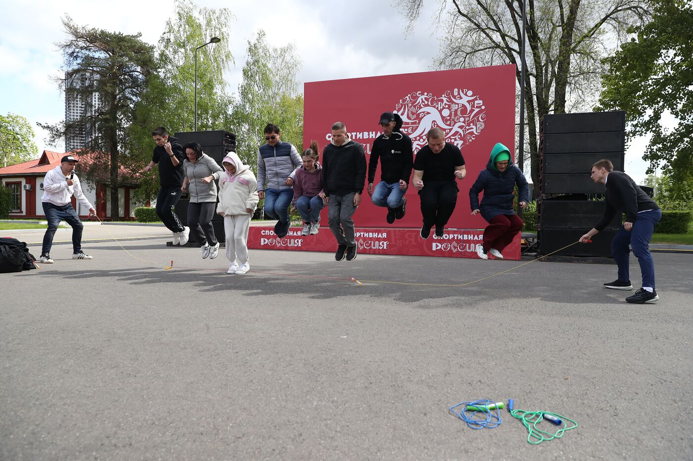 RUSSIA EXPO. Exercise with Yury Danilchenko, winner of the Russian Rope Skipping Cup, at the Sport Russia area