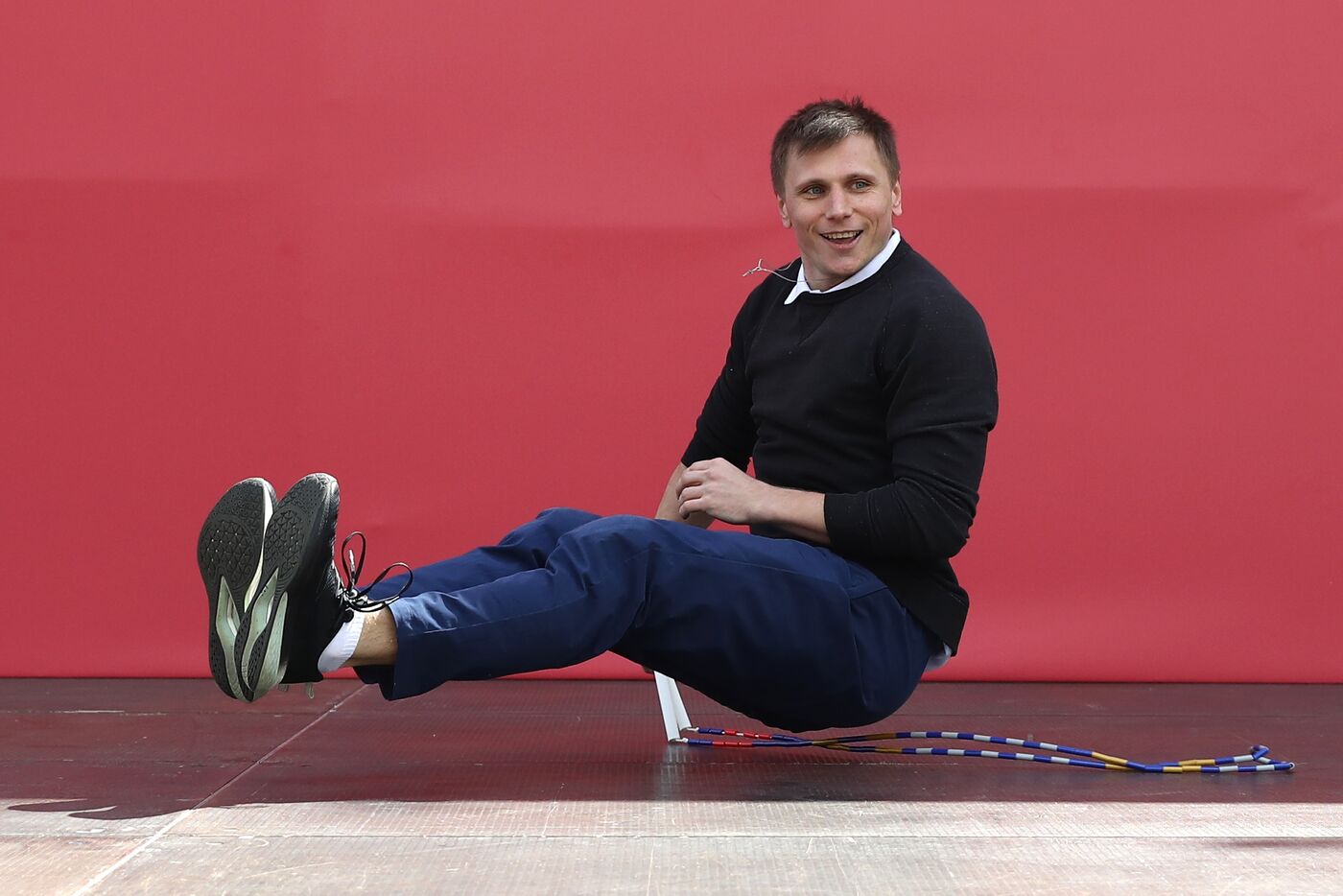 RUSSIA EXPO. Exercise with Yury Danilchenko, winner of the Russian Rope Skipping Cup, at the Sport Russia area