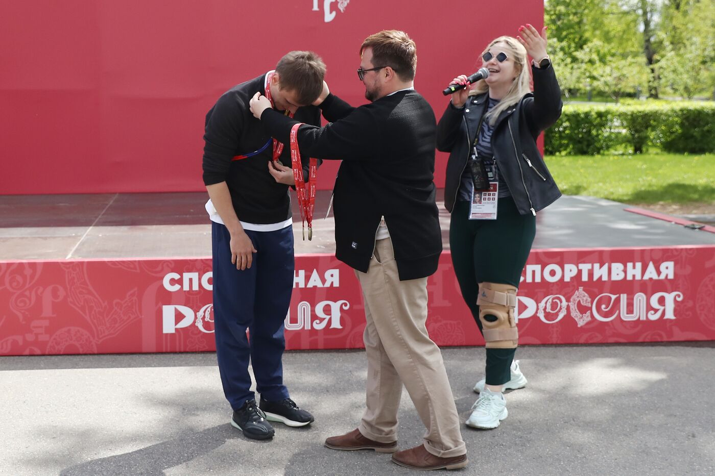 RUSSIA EXPO. Exercise with Yury Danilchenko, winner of the Russian Rope Skipping Cup, at the Sport Russia area