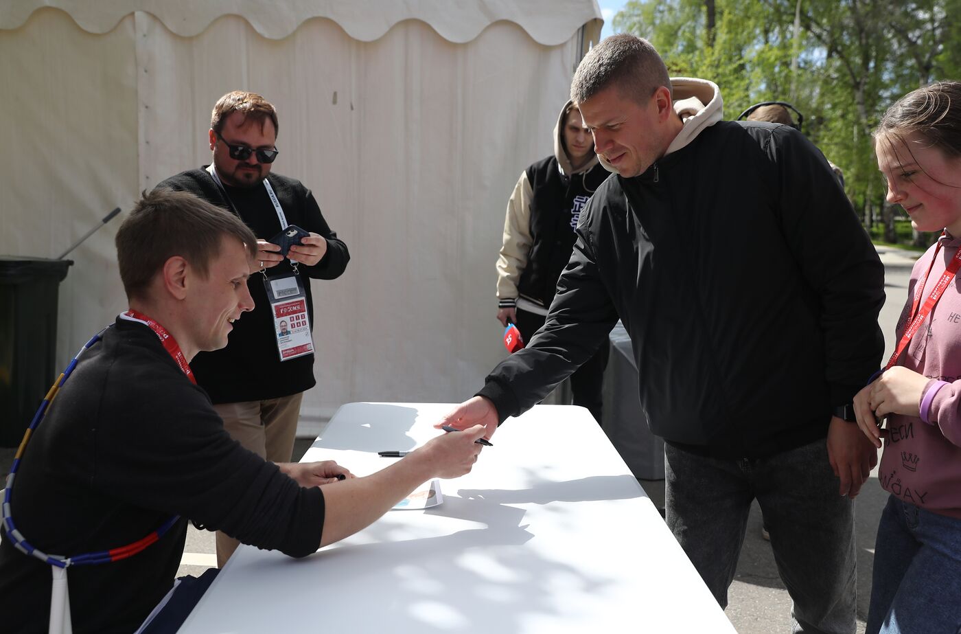 RUSSIA EXPO. Exercise with Yury Danilchenko, winner of the Russian Rope Skipping Cup, at the Sport Russia area