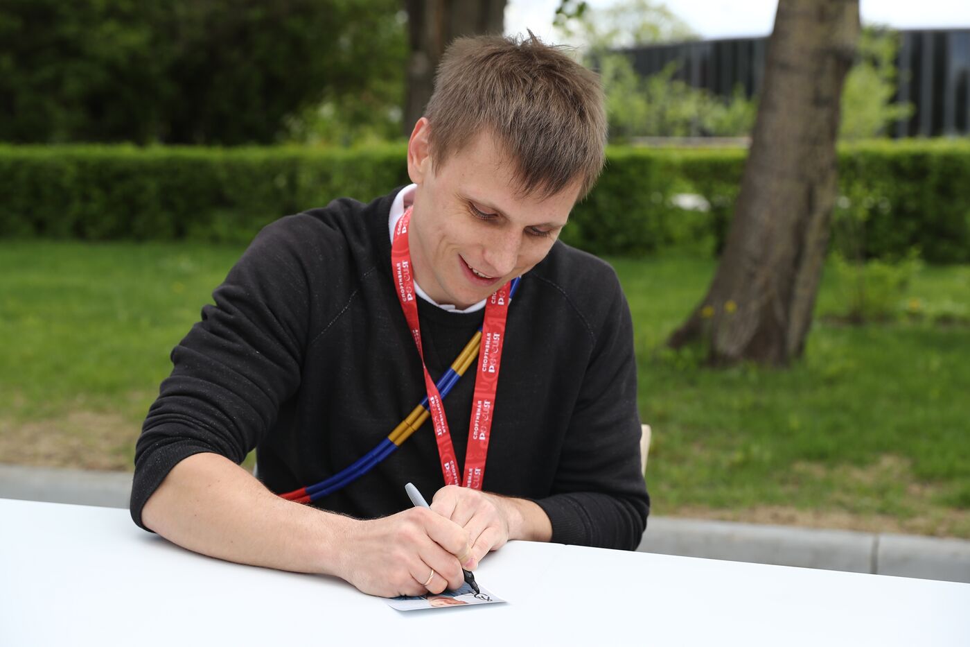 RUSSIA EXPO. Exercise with Yury Danilchenko, winner of the Russian Rope Skipping Cup, at the Sport Russia area