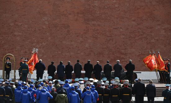 Russia Putin WWII Victory Day Wreath Laying