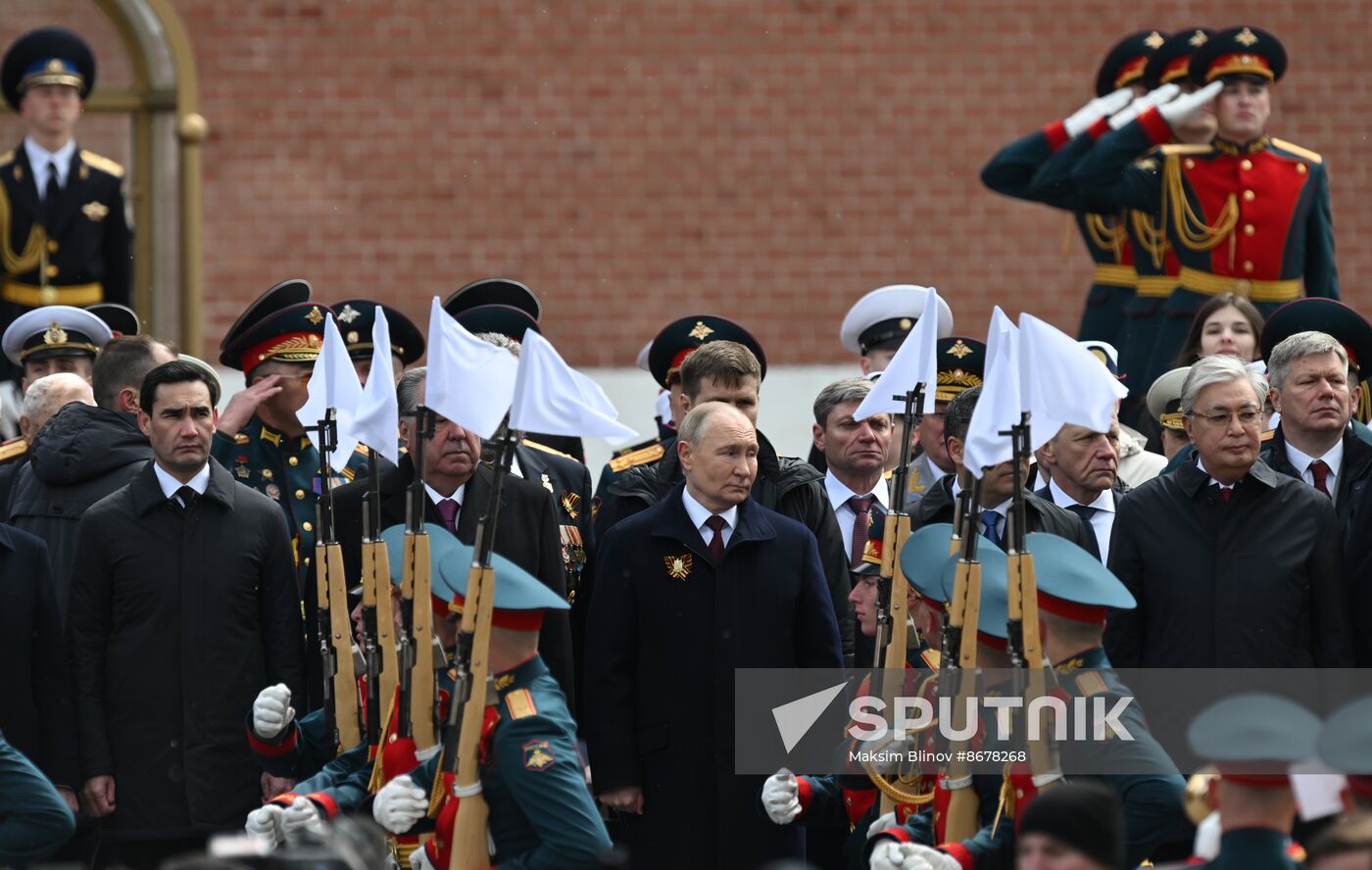 Russia Putin WWII Victory Day Wreath Laying