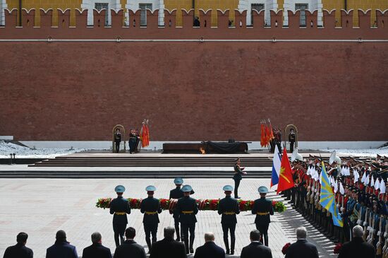 Russia Putin WWII Victory Day Wreath Laying