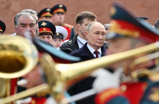 Russia Putin WWII Victory Day Wreath Laying