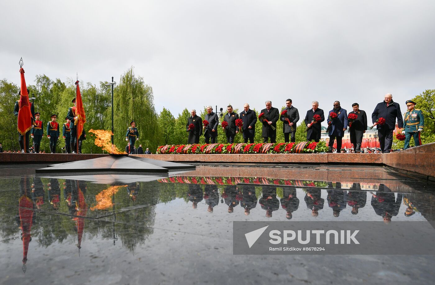 Russia Putin WWII Victory Day Wreath Laying