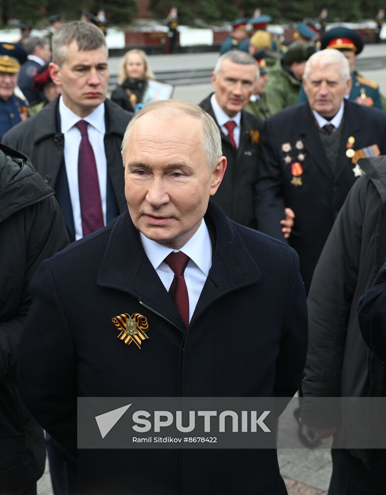 Russia Putin WWII Victory Day Wreath Laying