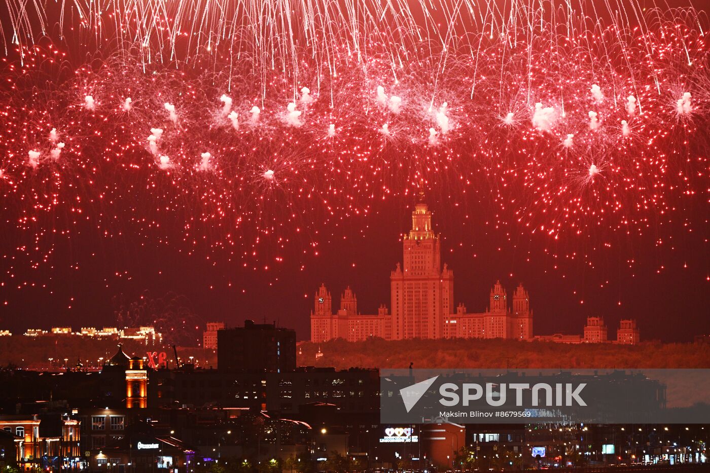 Russia WWII Victory Day Fireworks