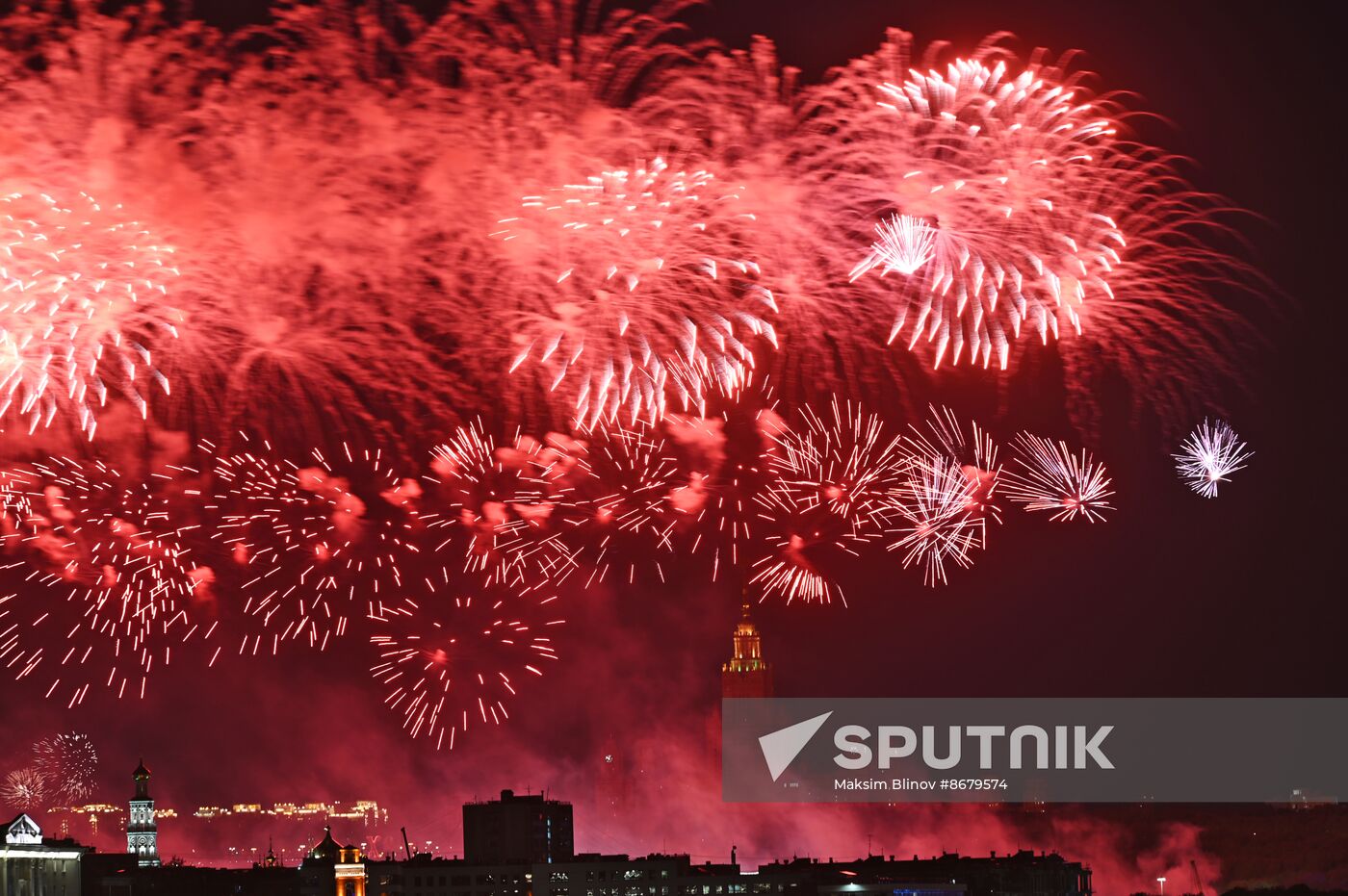 Russia WWII Victory Day Fireworks