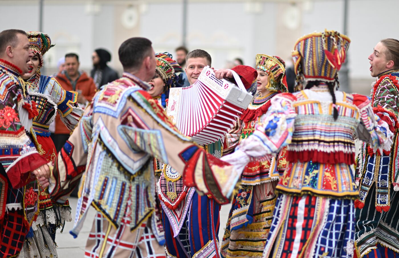 RUSSIA EXPO. Wedding procession of FEFD couples and creative groups with Matchmaking theatrical performance