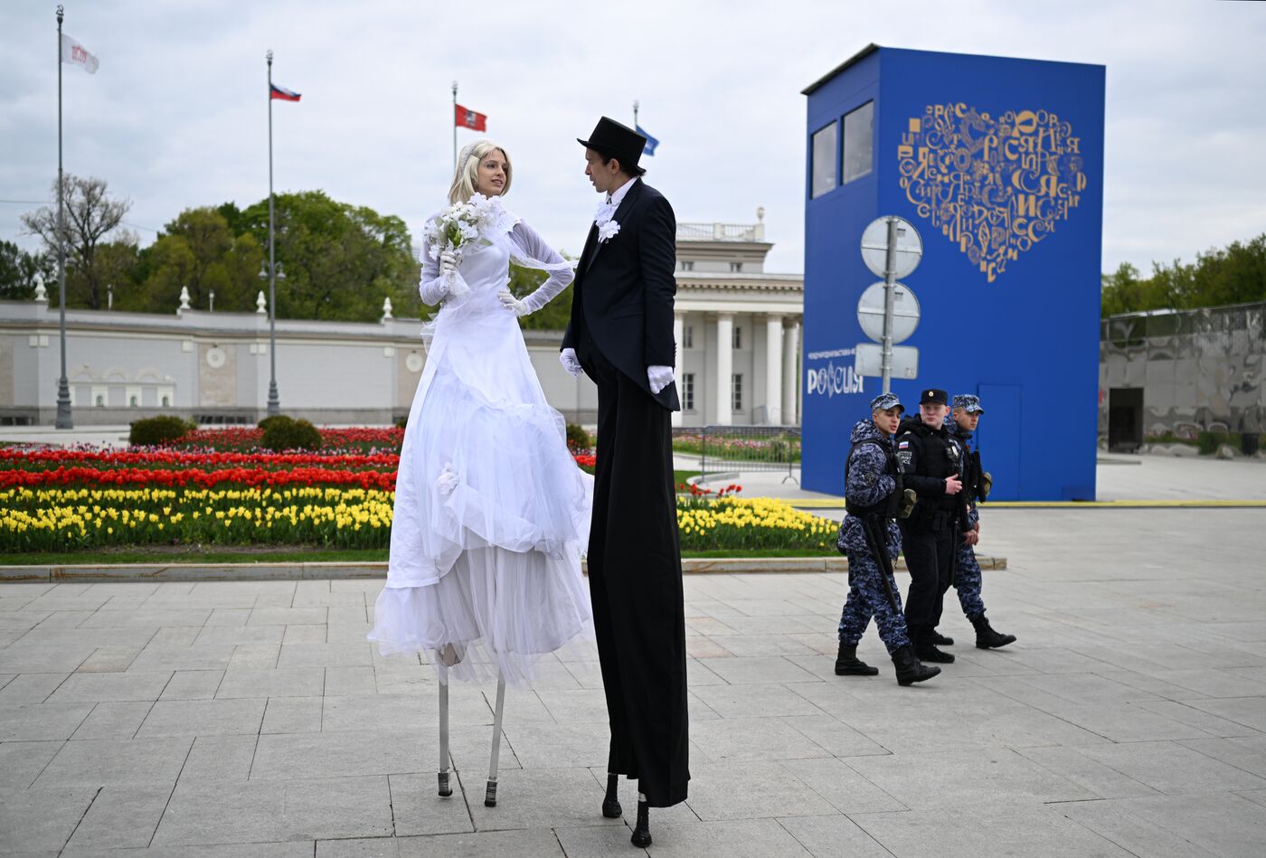 RUSSIA EXPO. Wedding procession of FEFD couples and creative groups with Matchmaking theatrical performance