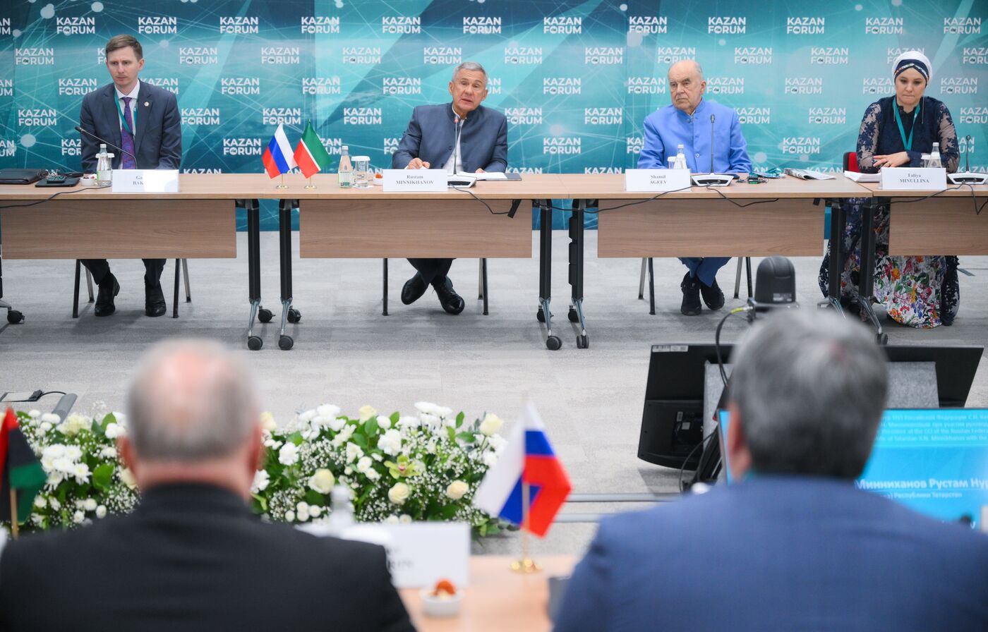 KAZANFORUM 2024. Head of Tatarstan Rustam Minnikhanov meets with President of the Russian Industry and Trade Chamber Sergei Katyrin