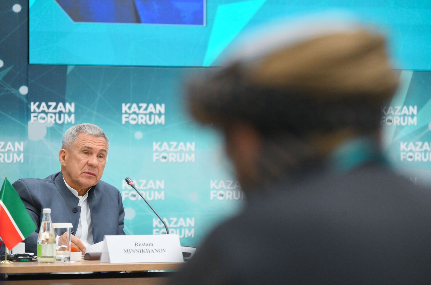 KAZANFORUM 2024. Head of Tatarstan Rustam Minnikhanov meets with President of the Russian Industry and Trade Chamber Sergei Katyrin